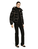 Padded satin jacquard down jacket with all-over DG logo -  | Dolce &amp; Gabbana