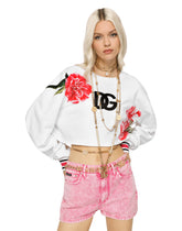 Jersey sweatshirt with carnation patch -  | Dolce & Gabbana