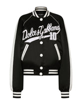 Satin varsity bomber jacket with Dolce&amp;Gabbana embroidery -  | Dolce &amp; Gabbana