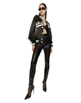 Satin varsity bomber jacket with Dolce&amp;Gabbana embroidery -  | Dolce &amp; Gabbana