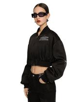 Short satin bomber jacket with DGVIB3 print -  | Dolce & Gabbana