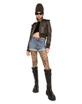 Cropped chenille sweatshirt with carpet-stitch embroidery -  | Dolce &amp; Gabbana