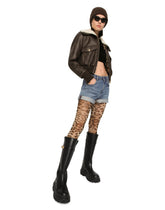 Cropped chenille sweatshirt with carpet-stitch embroidery -  | Dolce &amp; Gabbana