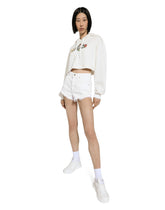Cropped sweatshirt with flower print -  | Dolce & Gabbana