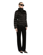 Padded satin jacquard down jacket with all-over DG logo -  | Dolce &amp; Gabbana