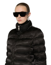 Padded satin jacquard down jacket with all-over DG logo -  | Dolce &amp; Gabbana