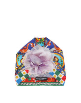 Charmeuse turban with floral appliqués -  | Dolce &amp; Gabbana