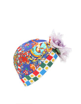 Charmeuse turban with floral appliqués -  | Dolce &amp; Gabbana