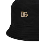 Nylon bucket hat with DG crystal embellishment -  | Dolce &amp; Gabbana