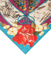 Twill silk foulard with Silk road print: 90 x 90cm- 35 x 35 inches -  | Dolce & Gabbana