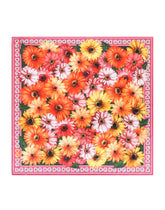 Twill scarf with gerbera-daisy print (90 x 90) -  | Dolce & Gabbana