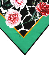Twill scarf with white rose print (90 x 90) -  | Dolce & Gabbana
