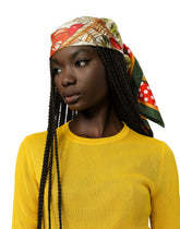 Vegetable-print twill scarf (90 x 90) -  | Dolce & Gabbana