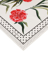 Twill scarf with yellow rose print (90 x 90) -  | Dolce & Gabbana