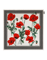 Twill scarf with yellow rose print (90 x 90) -  | Dolce & Gabbana