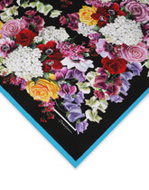 Twill scarf with red rose print (90 x 90) -  | Dolce & Gabbana