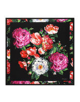 Twill scarf with pictorial floral print (90 x 90) -  | Dolce & Gabbana
