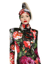 Twill scarf with pictorial floral print (90 x 90) -  | Dolce & Gabbana
