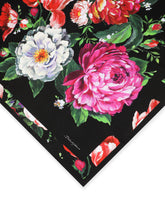 Twill scarf with pictorial floral print (90 x 90) -  | Dolce & Gabbana