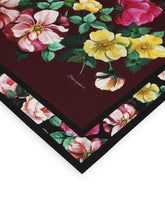 Twill scarf with vintage rose print (90 x 90) -  | Dolce & Gabbana