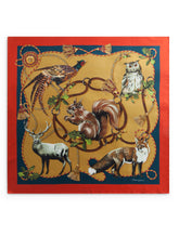 TWILL FOULARD WITH ANIMALS OF THE FOREST PRINT: 90 X 90CM - 35 X 35 INCHES -  | Dolce & Gabbana