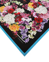 Twill scarf with red rose print (70 x 70) -  | Dolce & Gabbana