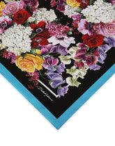 Twill scarf with red rose print (50 x 50) -  | Dolce & Gabbana