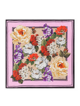 TWILL FOULARD WITH FLORAL ROSE PRINT 50 X 50CM- 19 X 19 INCHES -  | Dolce & Gabbana
