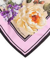TWILL FOULARD WITH FLORAL ROSE PRINT 50 X 50CM- 19 X 19 INCHES -  | Dolce & Gabbana