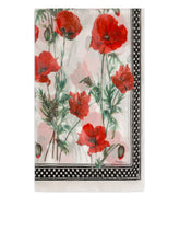 Silk scarf with yellow rose print -  | Dolce & Gabbana