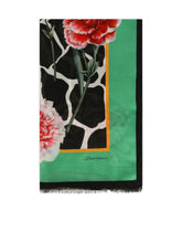 Carnation-print modal and cashmere scarf (135 x 200) -  | Dolce & Gabbana