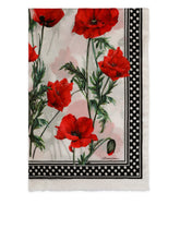 Poppy-print modal and cashmere scarf -  | Dolce & Gabbana