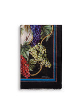 MODAL AND CASHMERE SCARF WITH GRAPE PRINT: 135 X 200CM- 53 x 78 INCHES -  | Dolce &amp; Gabbana