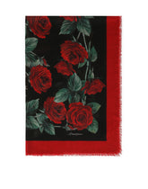 Rose-print silk and cashmere scarf (140 x 140) -  | Dolce & Gabbana