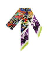 Twill headscarf with dripping print and DG logo -  | Dolce &amp; Gabbana