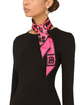 Neon leopard-print twill headscarf -  | Dolce & Gabbana