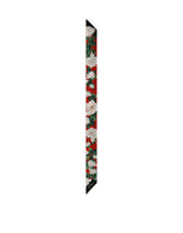 Twill headscarf with white rose print -  | Dolce & Gabbana