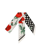 Twill headscarf with yellow rose print -  | Dolce & Gabbana