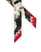 Twill headscarf with vintage rose print (6 x 100) -  | Dolce & Gabbana