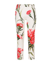 Carnation-print poplin pants -  | Dolce & Gabbana