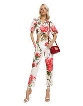Carnation-print poplin pants -  | Dolce & Gabbana