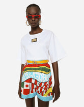 Carretto-print cotton shorts -  | Dolce &amp; Gabbana