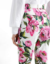 Peony-print cotton jacquard pants -  | Dolce &amp; Gabbana