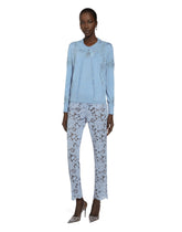 Tailored branded floral cordonetto lace pants with DG logo -  | Dolce &amp; Gabbana