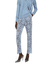 Tailored branded floral cordonetto lace pants with DG logo -  | Dolce &amp; Gabbana