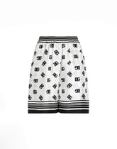DG logo all-over print silk shorts -  | Dolce &amp; Gabbana