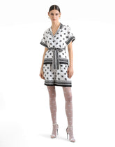 DG logo all-over print silk shorts -  | Dolce &amp; Gabbana