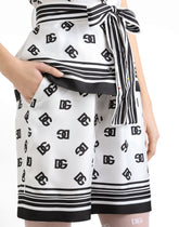 DG logo all-over print silk shorts -  | Dolce &amp; Gabbana