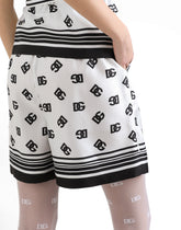 DG logo all-over print silk shorts -  | Dolce &amp; Gabbana