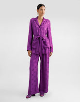Silk satin jacquard pajama pants with all-over DG logo -  | Dolce &amp; Gabbana
